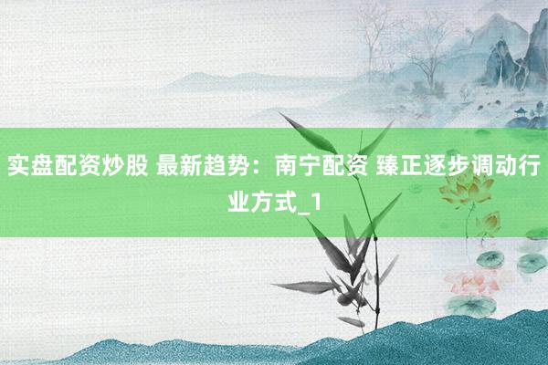 实盘配资炒股 最新趋势：南宁配资 臻正逐步调动行业方式_1